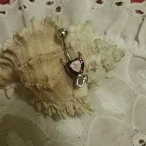 Devil heart belly button ring